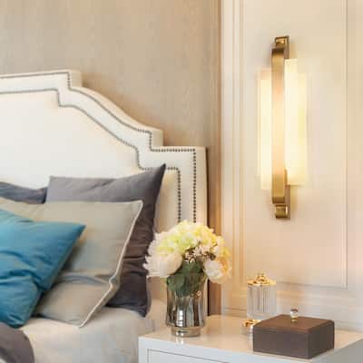 Modern 1-Light LED Gold Geometric Wall Sconce Bathroom Vanity Light - W6.3"*D3.1"*H23.6"