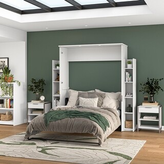 Lumina Queen Murphy Bed with Shelves 88W by Bestar On Sale Bed Bath Beyond 37057694
