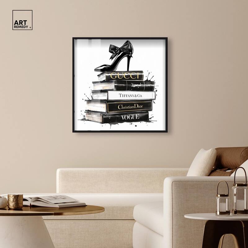 Inky Book Stack Shadowbox by Art Remedy