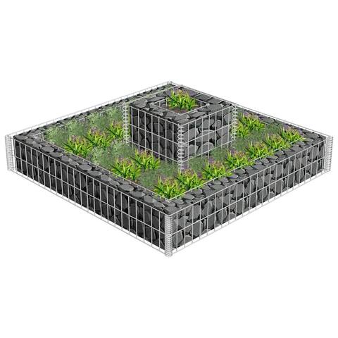 Gabion Planter Galvanised Steel 47.2"x47.2"x7.8"