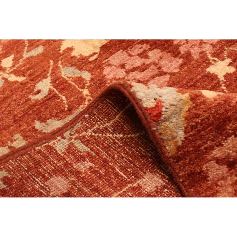 ECARPETGALLERY Hand-knotted Peshawar Ziegler Dark Copper Wool Rug - 8'0 x 9'9