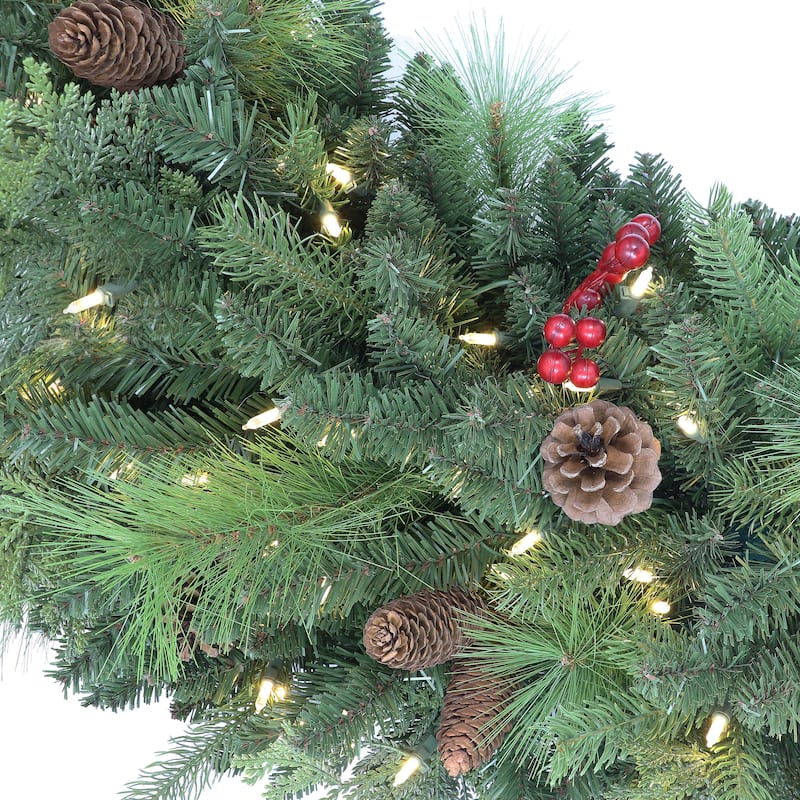 Puleo International 72 in Pre-lit Rocky Mountain Spruce Wreath