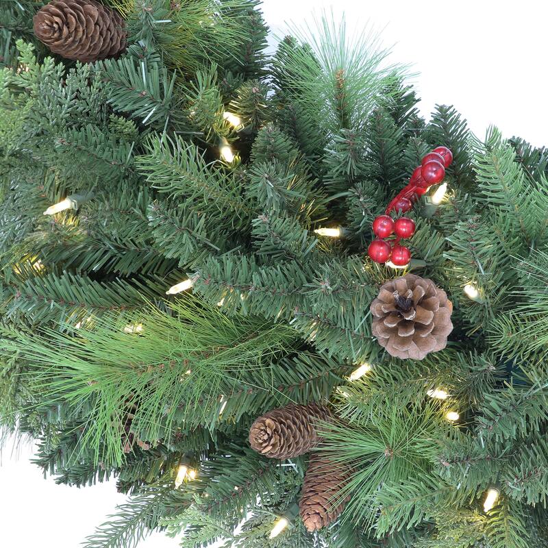 Puleo International 60 in Pre-lit Rocky Mountain Spruce Wreath