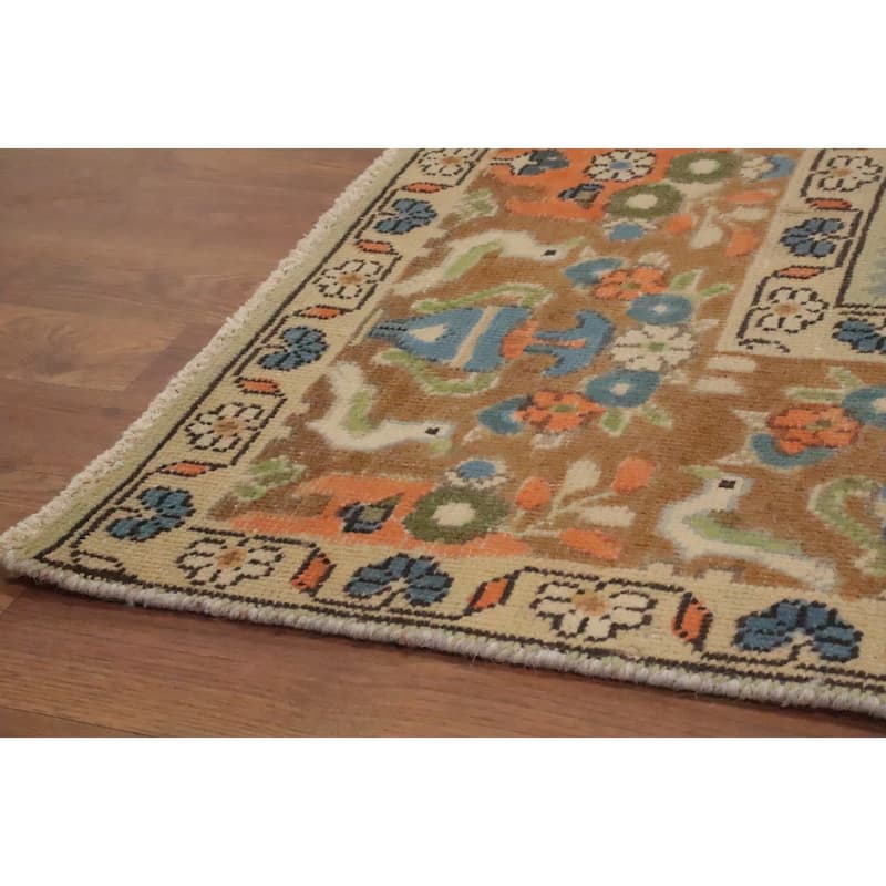 Hand Knotted Oriental 100% Wool Carpet Traditional Floral Green Tabriz Area Rug - 11' 0'' X 8' 1''