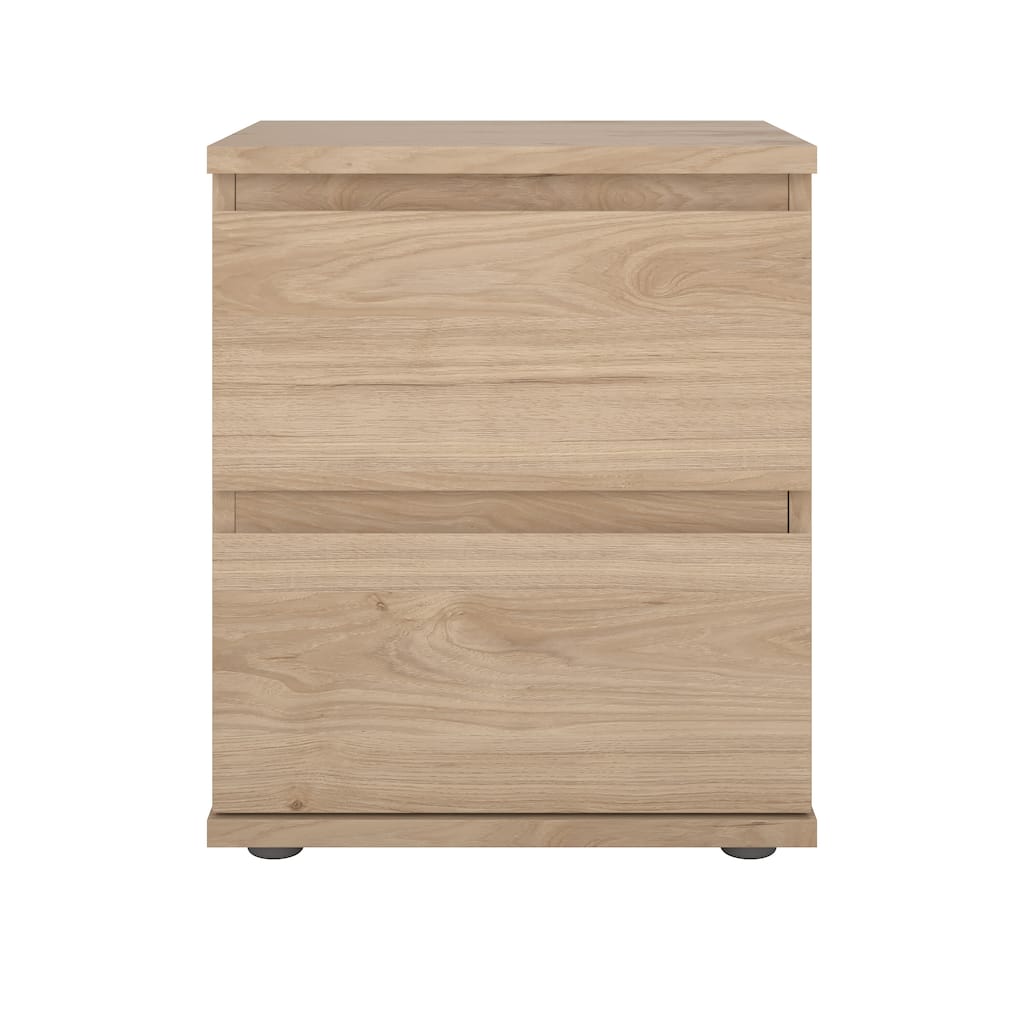 Porch & Den Aurora 2 Drawer Nightstand, Jackson Hickory