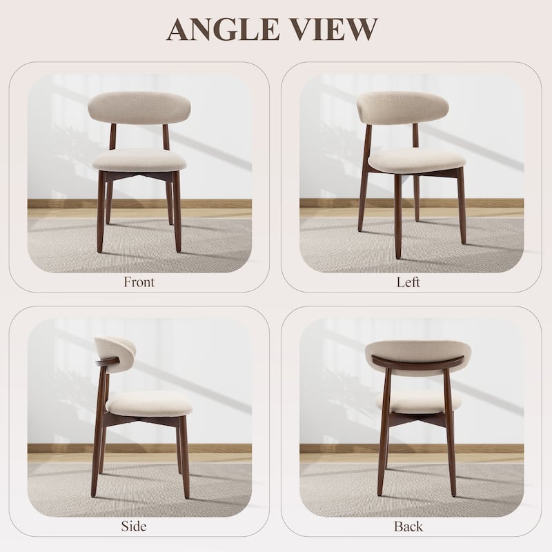 Modern Farmhouse Wooden Dining Chairs (Set of 2/4/6) – Upholstered Fabric Side Chairs with Floor Protectors