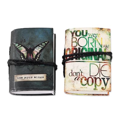 Novica Handmade Motivation Mini Journals (Pair)