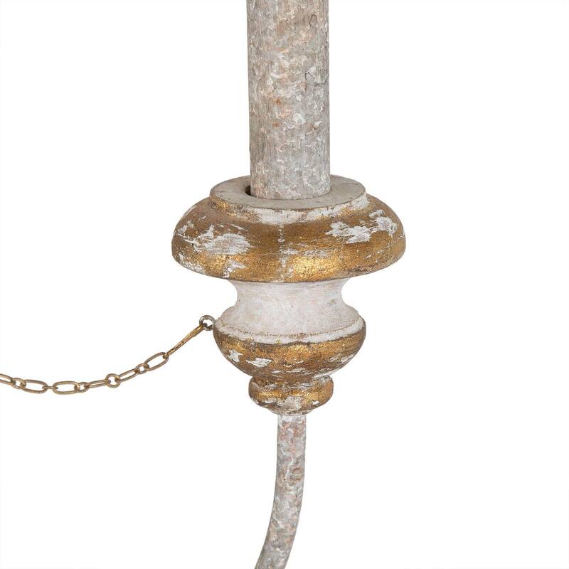 French Country 5-Light Empire Wood Chandelier for Dining Room - D 21.6" x H 30.3"