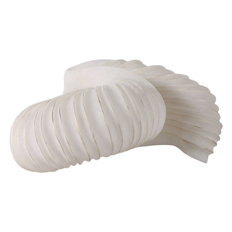 Polyresin Abstract Sculpture Modern Shell Form Home Decor - 14" White - 14" x 6.25" x 14.25"