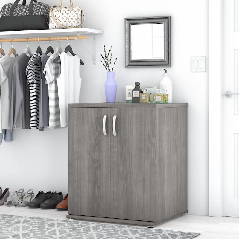 Universal Closet Organizer with Doors by Bush Business Furniture - Platinum Gray