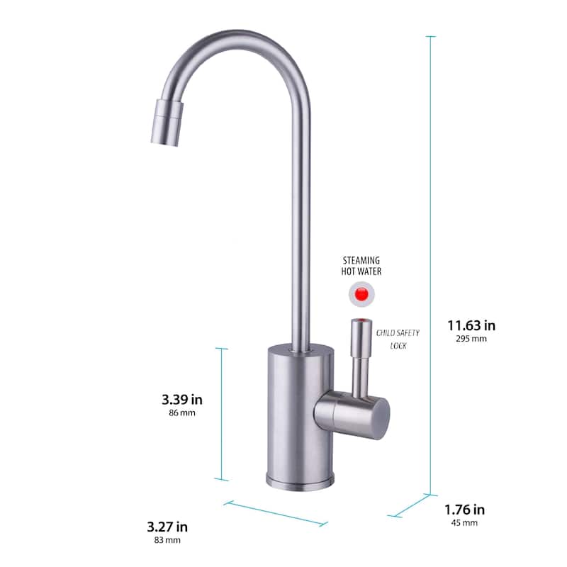 RH-150 Instant Hot Water Tank with Single Lever Polished Chrome Faucet