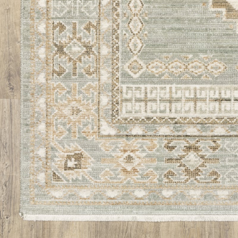 Style Haven Lucia Bohemian Tribal Medallions Pale Blue/Ivory Area Rug