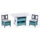 preview thumbnail 6 of 7, Kids Art Play Activity Table with Storage Shelf and Chair Set with Storage Baskets, Blue & Grey
