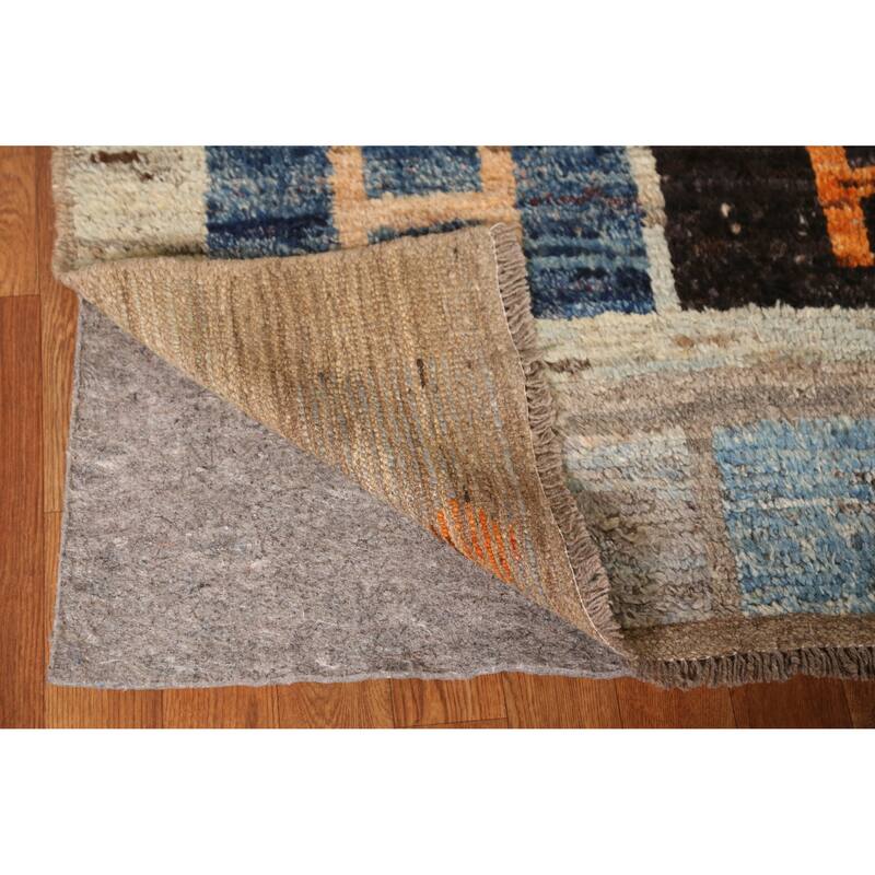 All-Over Geometric Moroccan Oriental Area Rug Hand-Knotted Wool Carpet - 8'5" x 9'11"