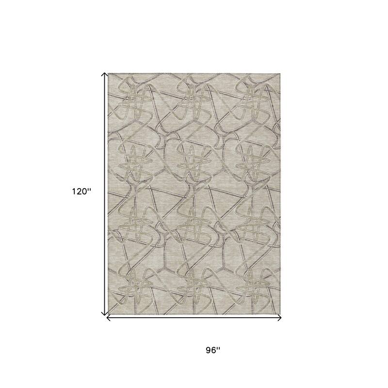 HomeRoots Geometric Contemporary Rectangle Outdoor Rug