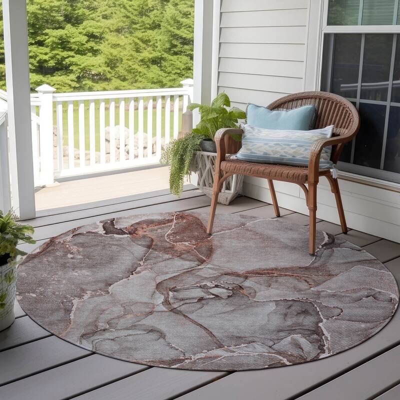 Almiz Artistic Abstract Weather Resistant Timeless Fusion Runner Outdoor Rug