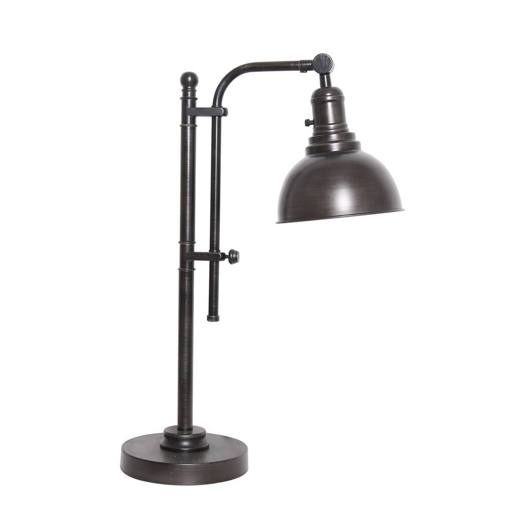 18 Inches Metal Frame Table Lamp with Dome Shade, Black