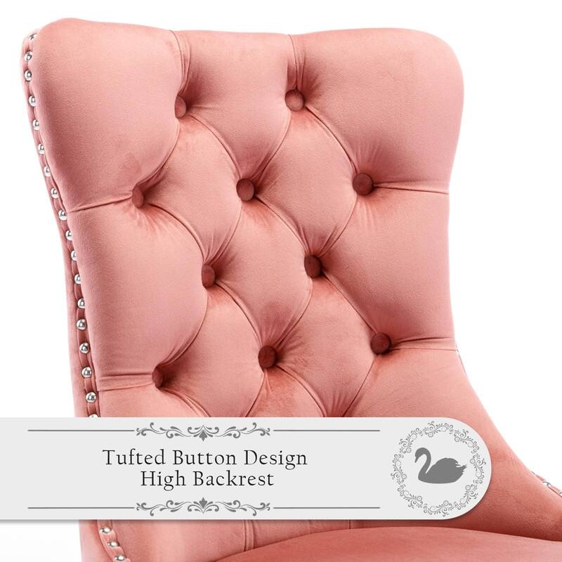 Tufted Naliheads Solid Wood Upholstered Dining Chairs Set of 6