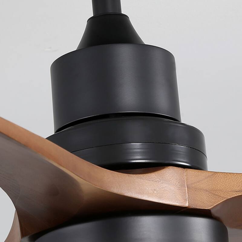 Clihome 60 In.Ceiling Fan With Lights 3 Carved Wood Fan Blade