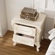 preview thumbnail 2 of 16, French Style Nightstand with 2 Drawers Vintage White and Gold Bedside Table for Bedroom Elegant Accent Storage Cabinet