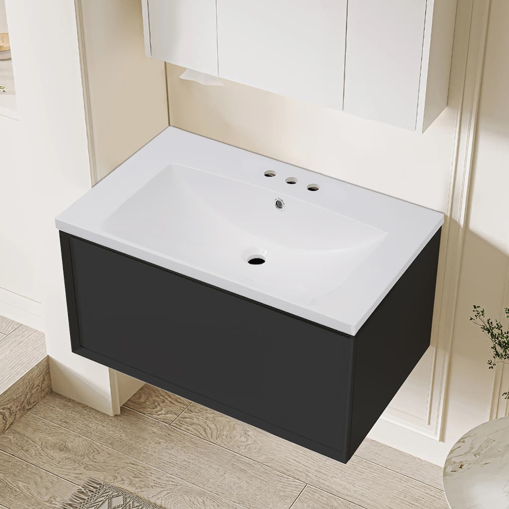Topcraft Ceramic Bathroom Vanity Sink Top with Overflow - 30"