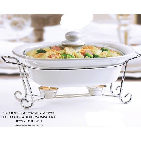 Shop Palais Dinnerware Buffet Double Covered Casserole With Chrome