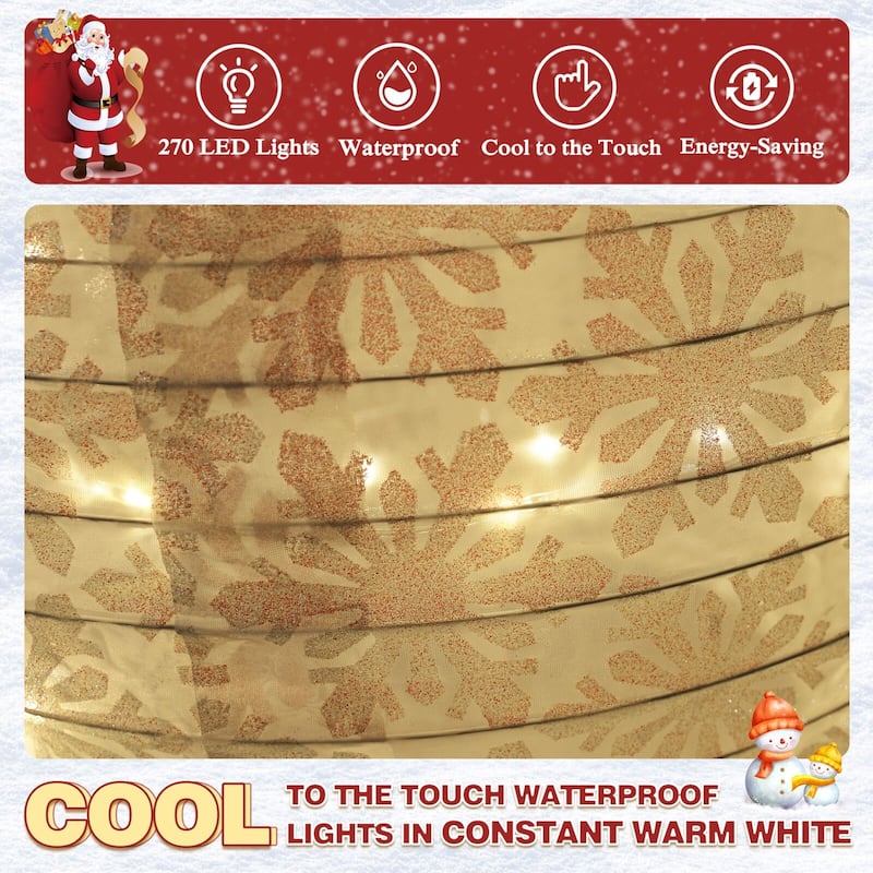VEIKOUS 4 ft. Warm White LED Snowman Family Christmas Holiday Yard Decoration (3-Piece)