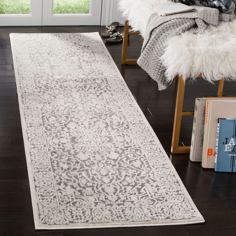 SAFAVIEH Reflection Suhad Oriental Rug - 2'3" x 10' Runner - Dark Grey/Cream