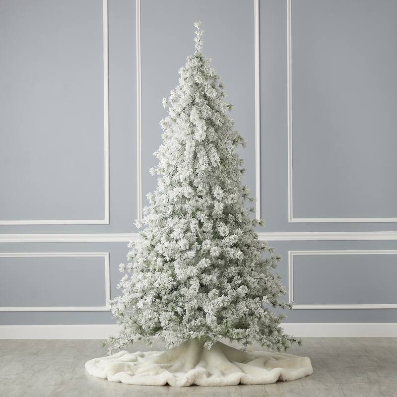 Seasonal LLC Flocked Winter Fir Pre-lit Artificial Tree - 7.5 Foot