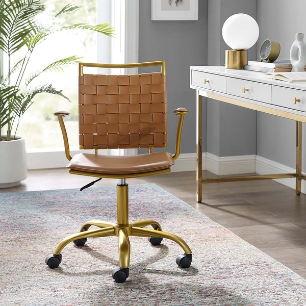 Leather and metal sales desk chair