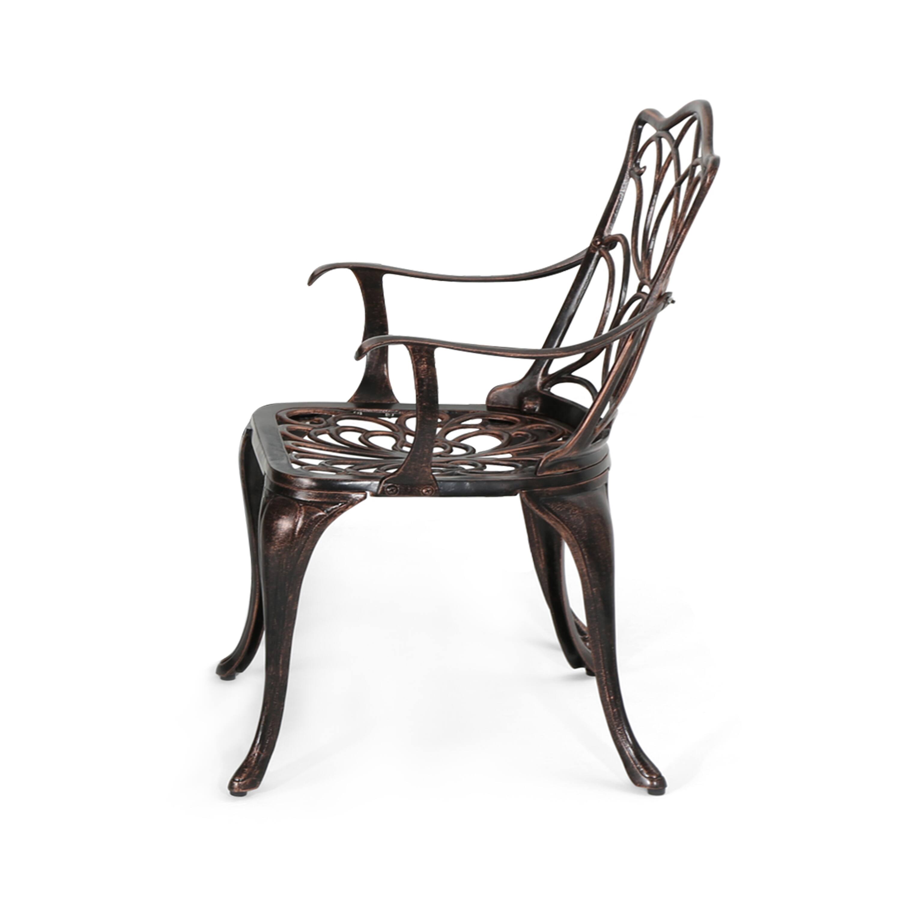 Tucson Cast Aluminum Outdoor Dining Chairs by Christopher Knight Home