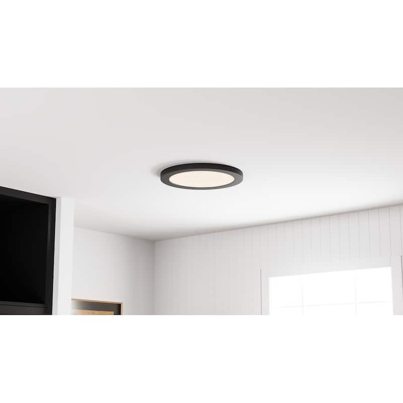 Outskirts Integrated LED Earth Black Flush Mount with CCT Switch