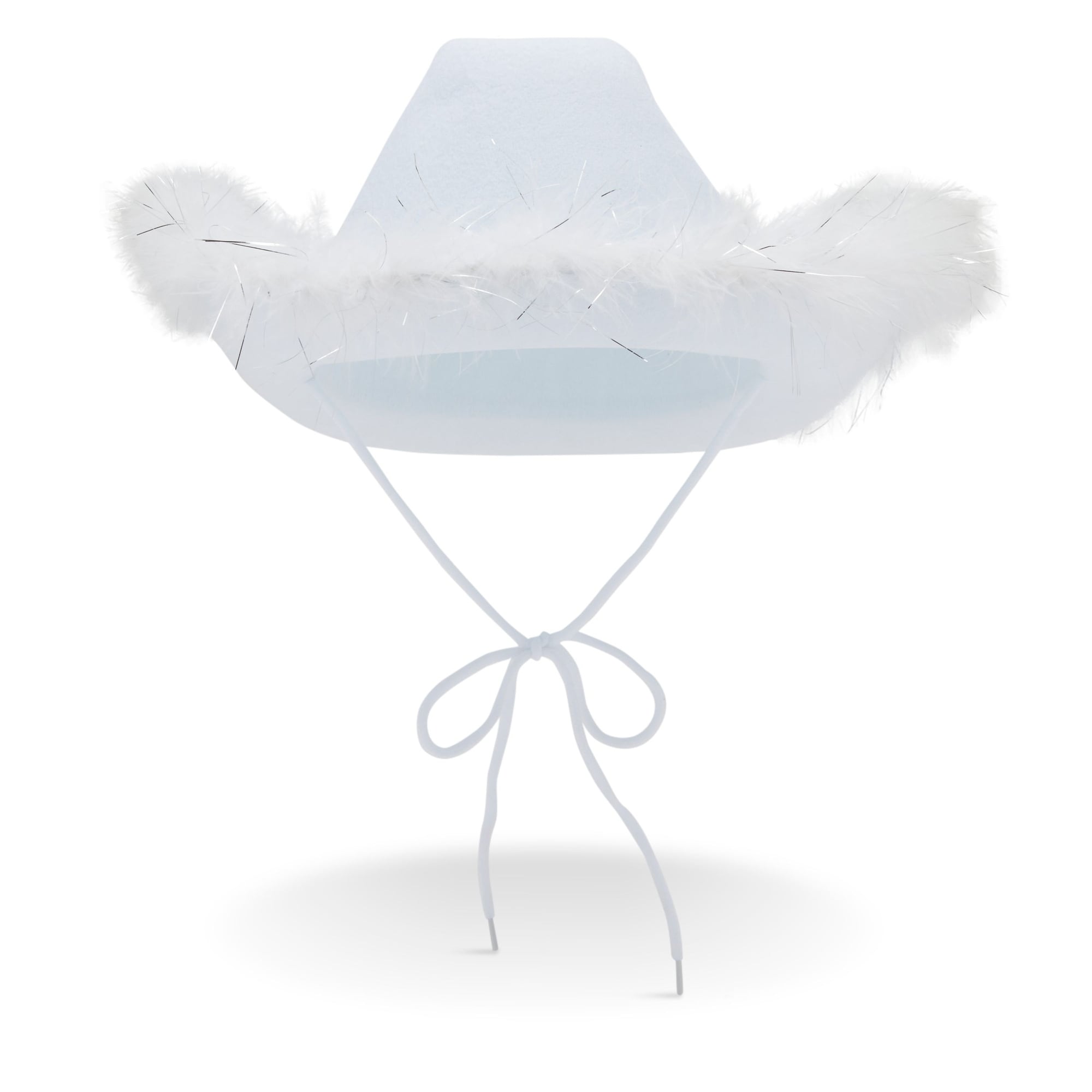 Zodaca Womens Cowboy Hat - Cute, Fluffy, Sparkly Cowgirl Hat with Feathers  for Halloween, Birthday, Bachelorette Party (Blue)