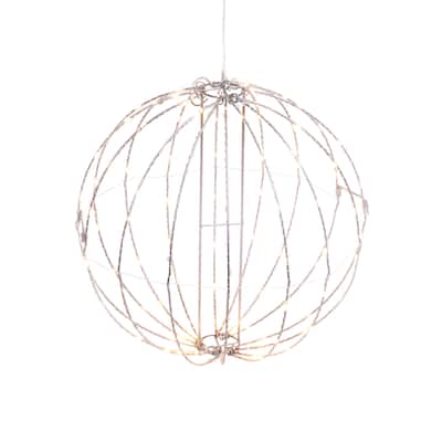 24 in. Whimsical Illuminated Metal Sphere with Warm White Micro LEDs