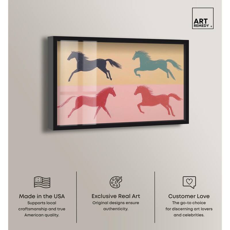 Galloping Quartet Shadowbox by Art Remedy