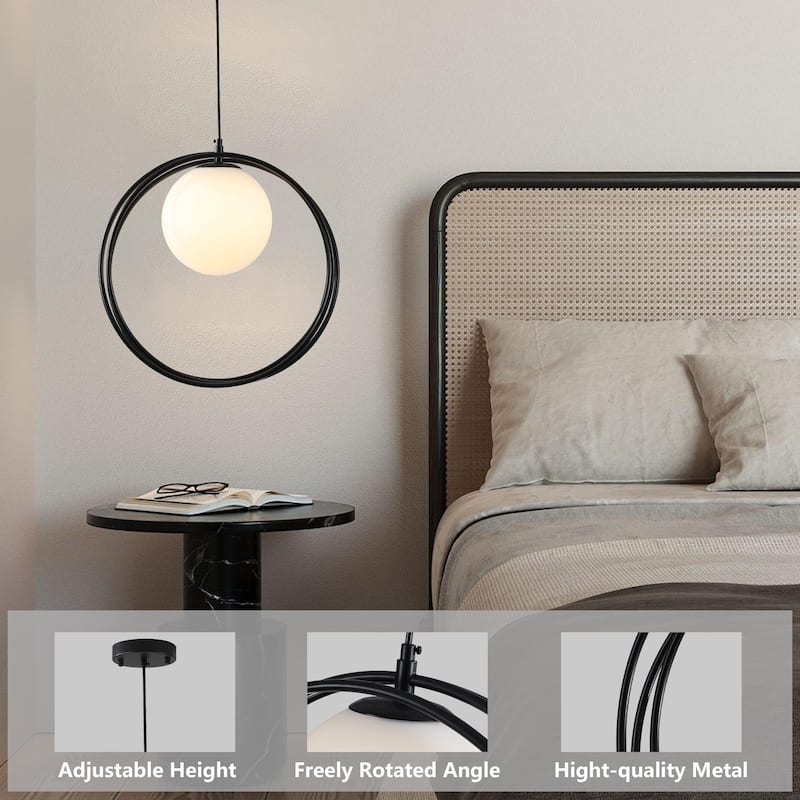 1-Light Modern Minimalist Ring Globe Chandelier