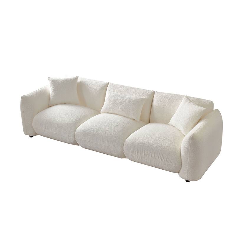 Mid Century Modern Couch 3-Seater Sofa Upholstered for Living Room