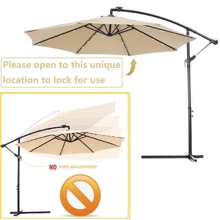 10 FT Solar LED Patio Outdoor Umbrella