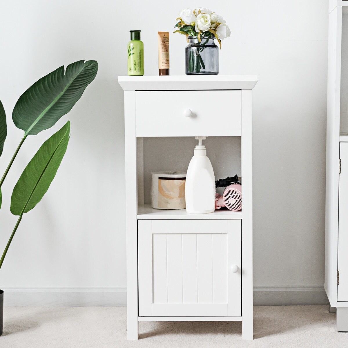 bathroom floor storage cabinet