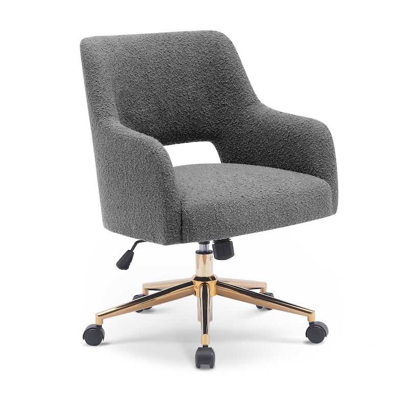 Boucle Upholstered Office/ Desk Chair - Swivel/ Adjustable Height