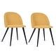 preview thumbnail 101 of 184, Carson Carrington Mid-Century Modern Velvet Dining Chair Set of 2 Yellow Fabric/Black
