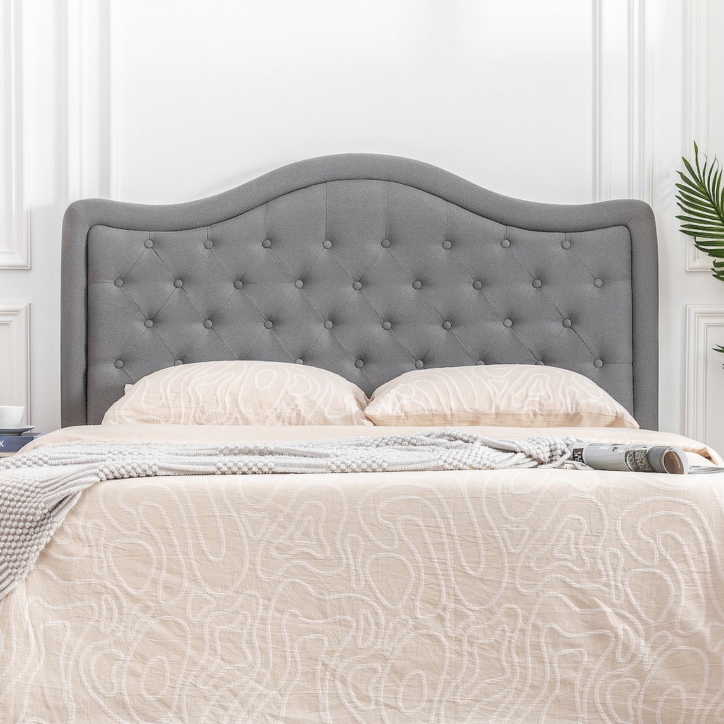 Adeco Queen-Sized Headboard with Adjustable Metal Legs