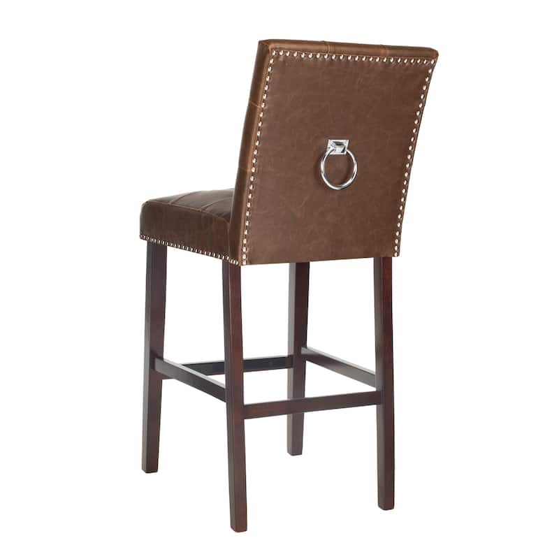 SAFAVIEH Arabella 31-inch Bar Stool - Brown / Espresso (Set of 2) - 19" x 23.3" x 44" - 19" x 23.3" x 44" - 19Wx23Dx44H