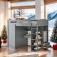 preview thumbnail 12 of 18, Multi-Functional Design Full Size Loft Bed with Built-In Desk, Wardrobes, Left-Side Storage, 4 Drawers and 4 Shelves, White