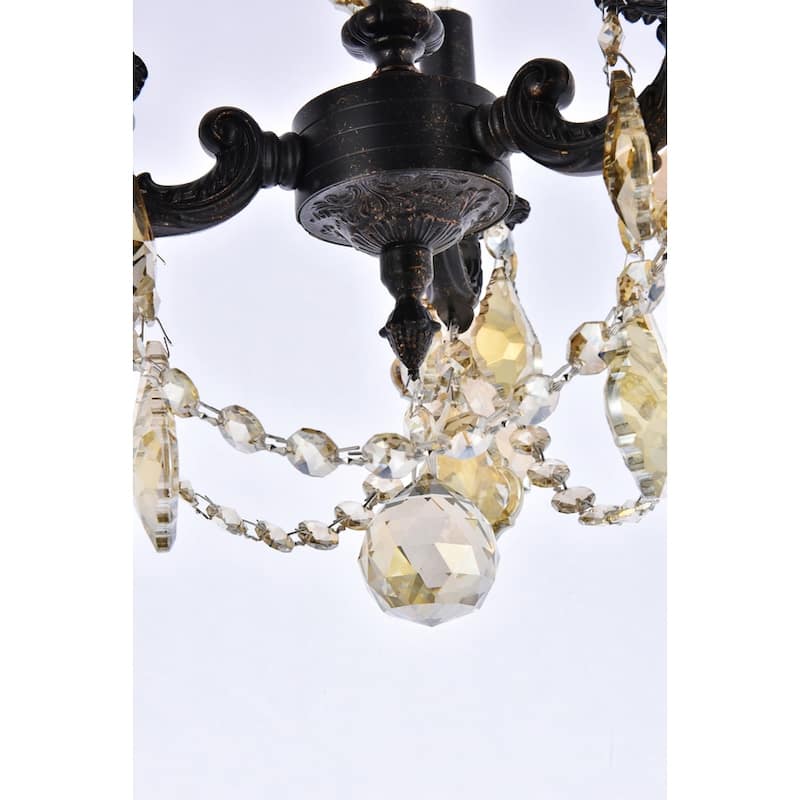 Somette Crystal 3-light Dark Bronze Finish Chandelier