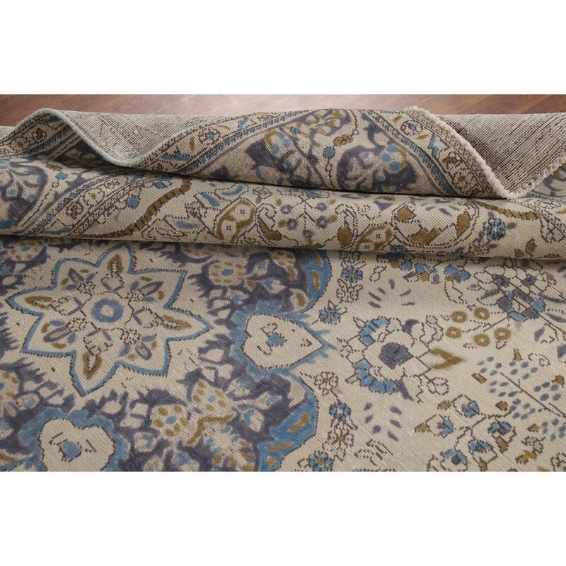 Floral Tabriz Persian Area Rug Hand-Knotted Bedroom Wool Carpet - 6'7"x 9'7"