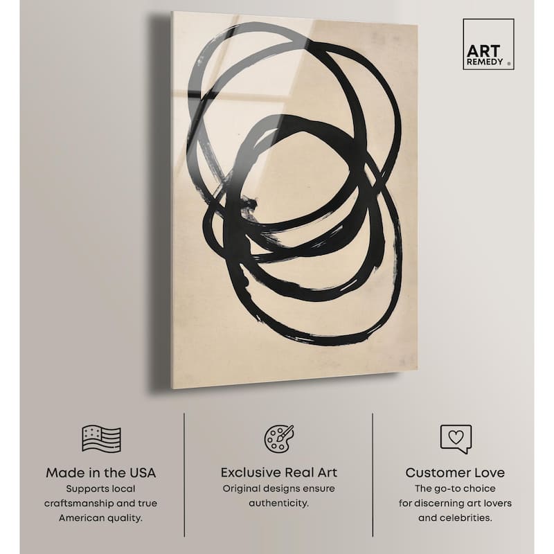 Beige Black II Acrylic by Art Remedy, Ready to Hang