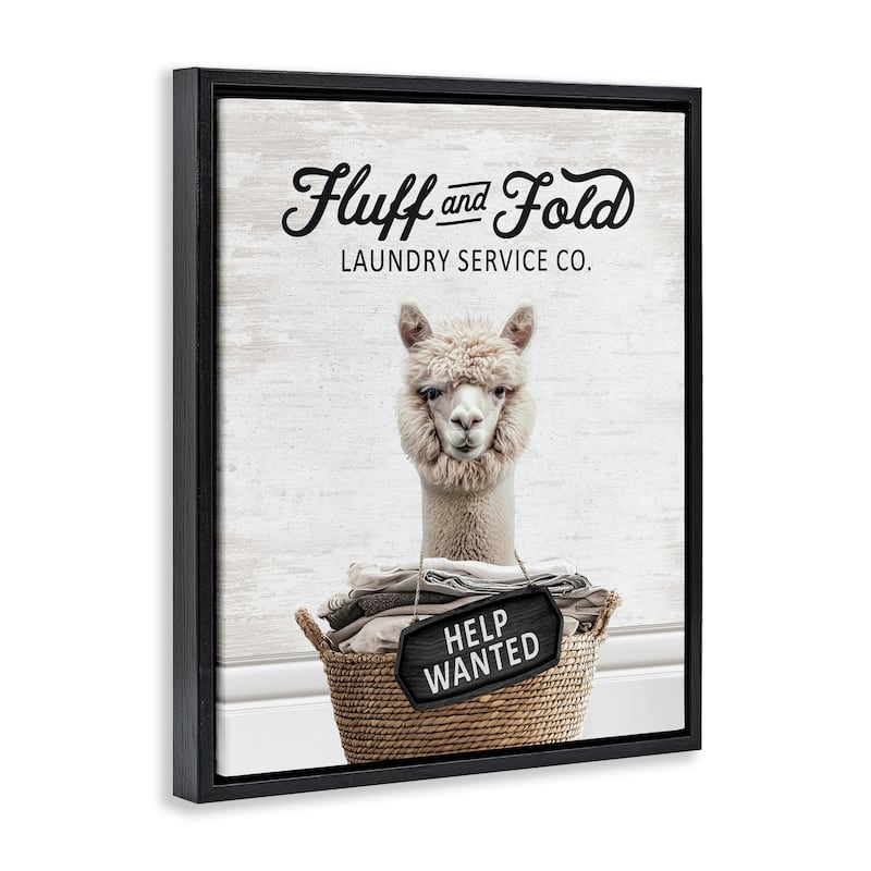Stupell Fluff & Fold Laundry Framed Floater Canvas Wall Art Design By Lettered and Lined
