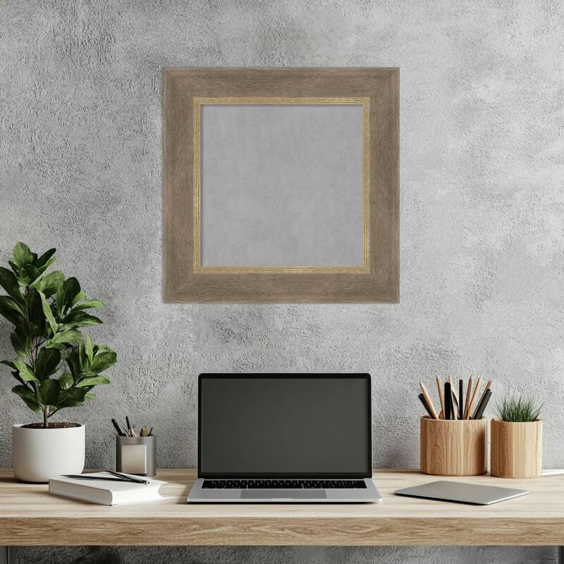 Amanti Art Driftwood Tan Framed Magnetic Board