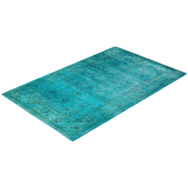Contemporary Overdyed Wool Hand Knotted Area Rug - 3' 3" x 5' 0"